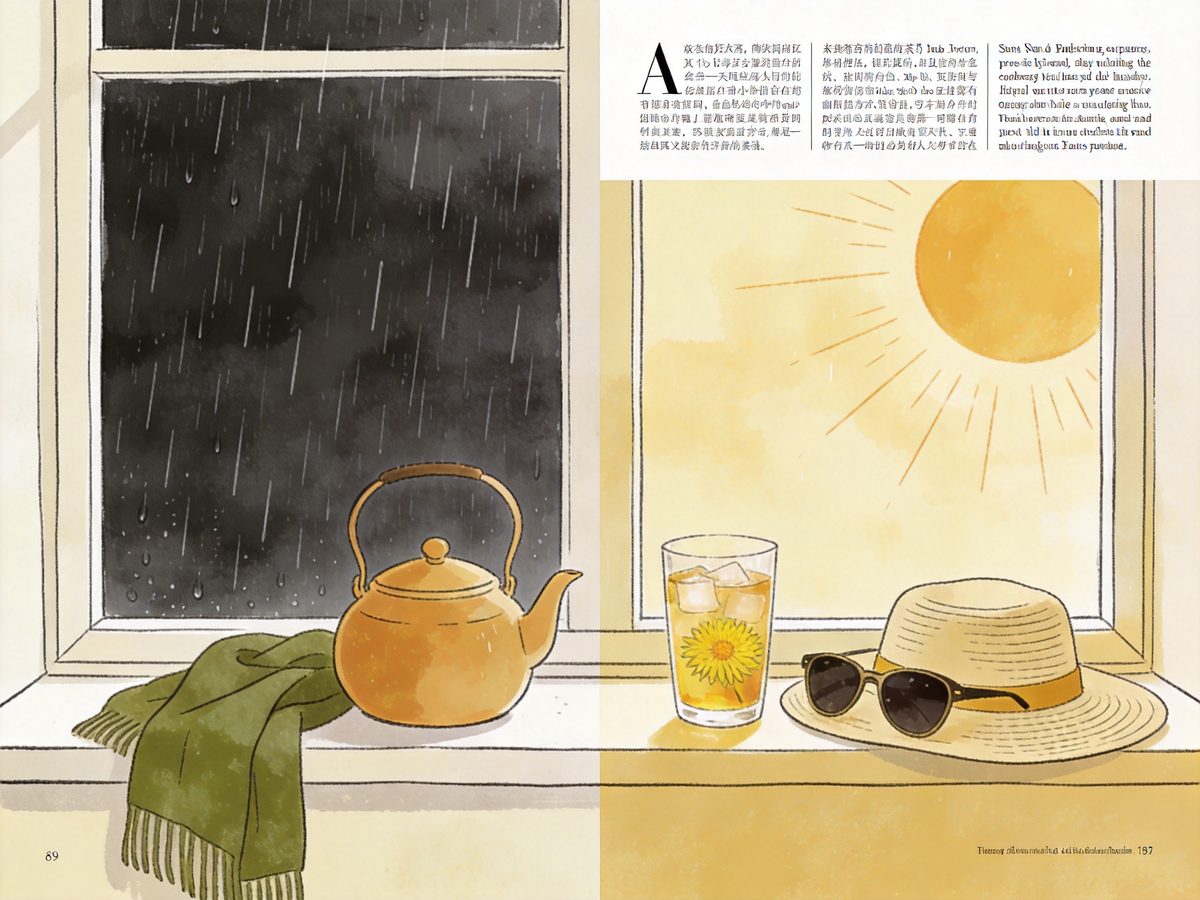 A glass of water and a straw hat in bright sunlight