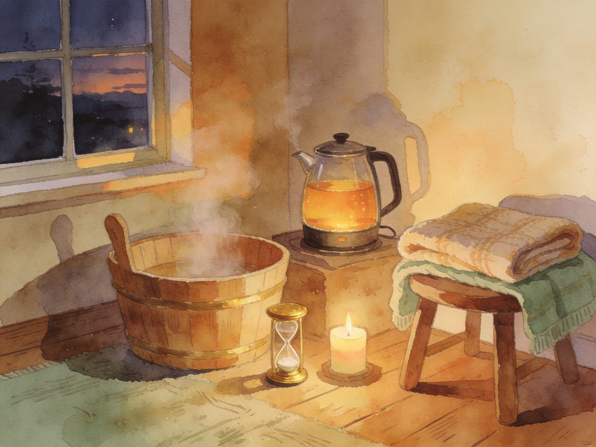 Safe evening foot bath routine