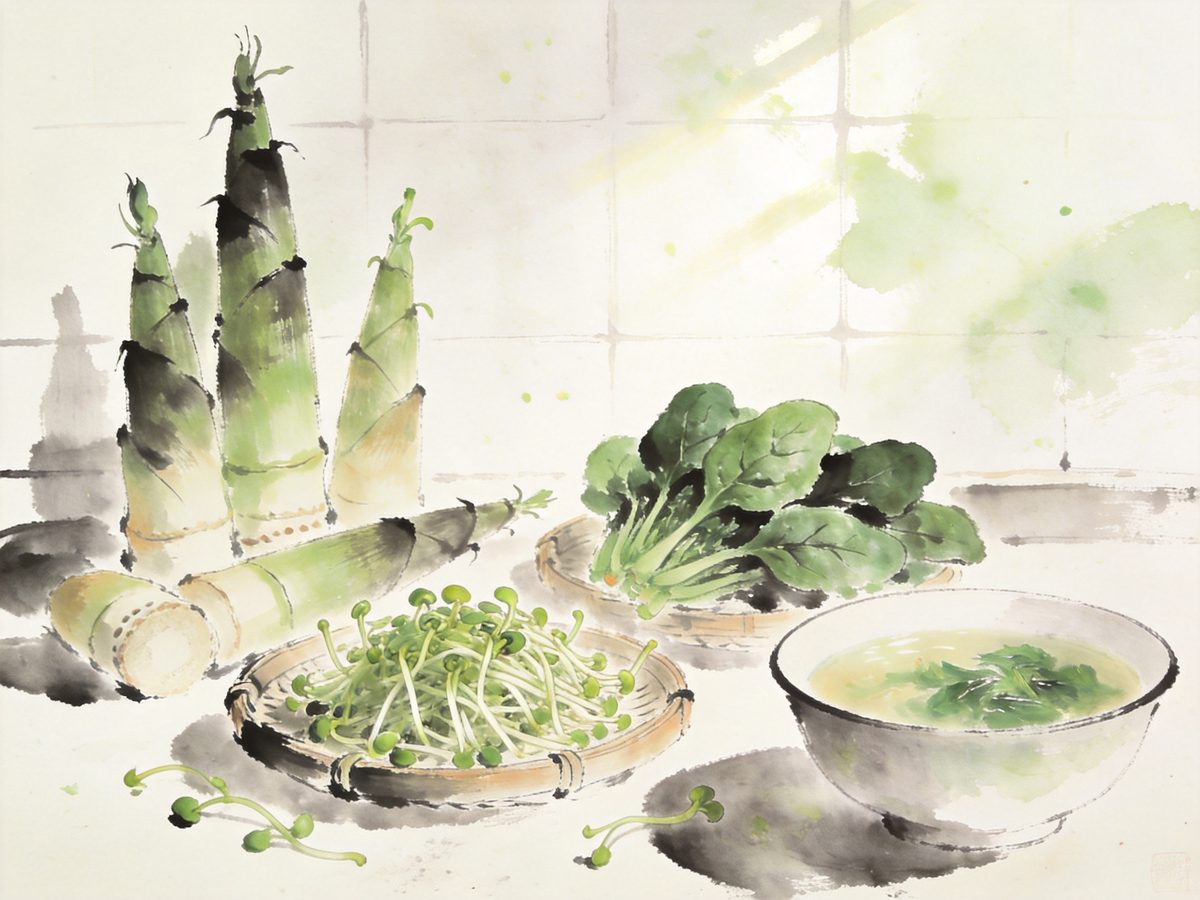 A light bowl of greens and sprouts