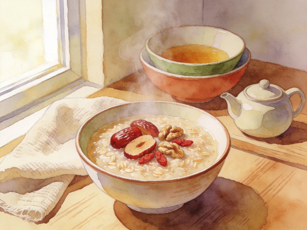 Warm date and oat bowl