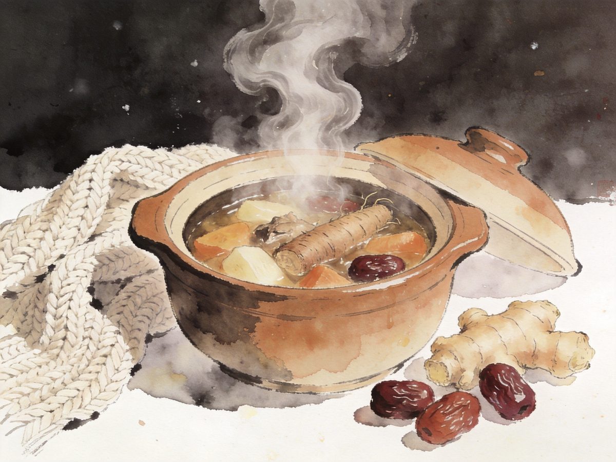A dark pot of long-simmered broth
